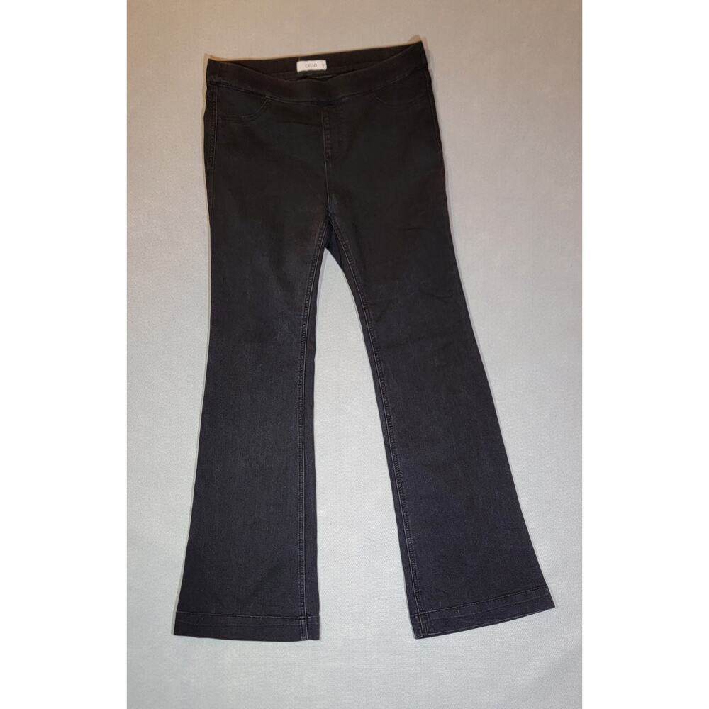 Cello Black Wash High Rise Flare Jeans Stretch XL